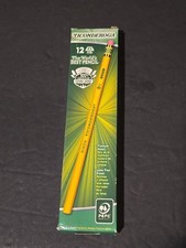 2015 Dixon Ticonderoga 12 Ct Pencils Wood-Cased Graphite Yellow 2 HB Eraser