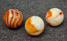 Vintage Alley Agate Set Of 3 Swirl Marbles 5/8" All Mint Condition 526025