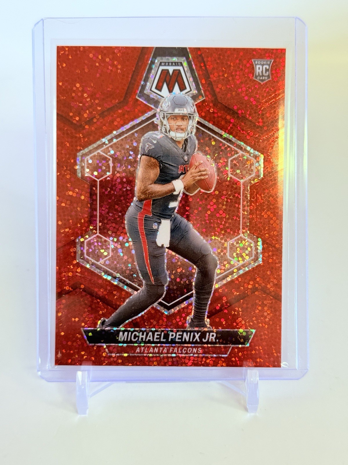 2024 Mosaic Michael Penix Jr. Red Sparkle Prizm RC #308 SP Falcons Rookie