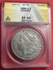 1884 S Morgan Silver Dollar ANACS XF Details Tough Date, Old Cleaning, Toned