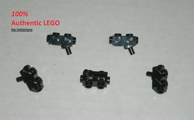 LEGO NEW 1x2x0.66 Black Brick Gun Studs Sides and Bar (5x) 6051527 Brick 15071
