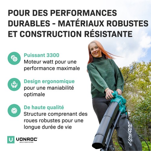 VONROC VONROC Souffleur à feuilles 3-en-1 3300W - Photo 7/8