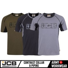 Jcb Logo Trade Crew Round Neck Work T-shirt Mens Wear Top Workwear Short Sleeve