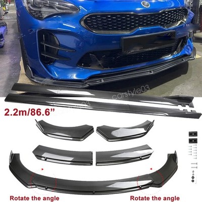 For KIA Stinger Hatch Front Bumper Lip Splitter Side Skirt Carbon Fiber Style