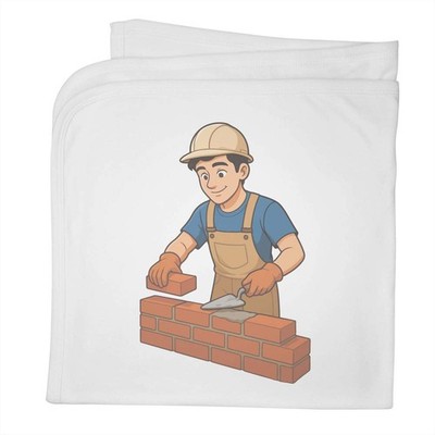 'Bricklayer Working' Cotton Baby Blanket / Shawl (BY00045375)
