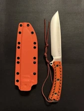 Busse Combat Fixed Blade Knife – INFI Steel – Orange/Black G-10 Handle