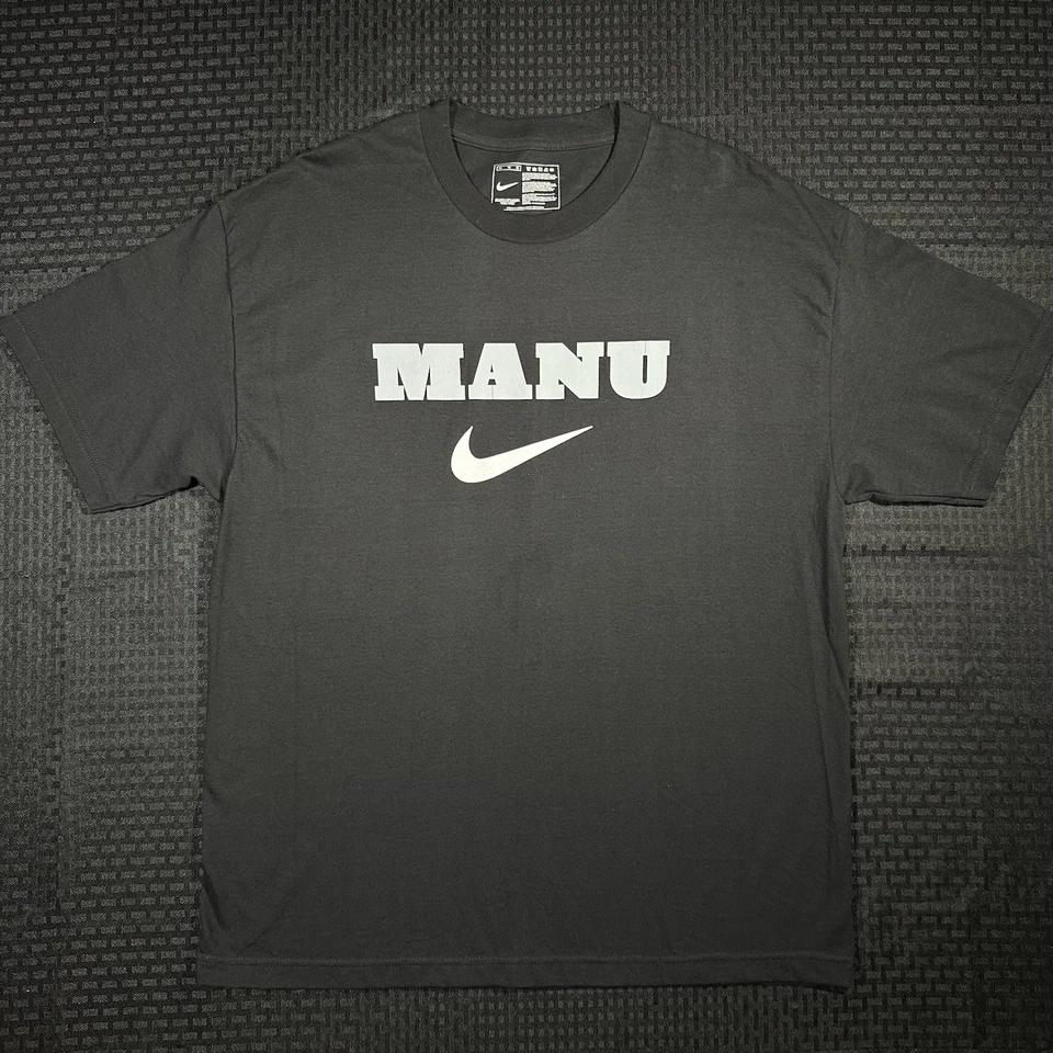 Vintage Y2K RARE Nike Manu Ginobili NBA San Antonio Spurs Black Center Swoosh XL - Image 2 of 4