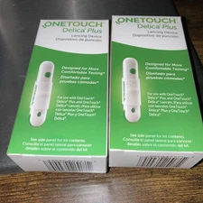 OneTouch Delica Plus Lancing Device with 10 30G Lancets. Exp. 2026 2 PACK