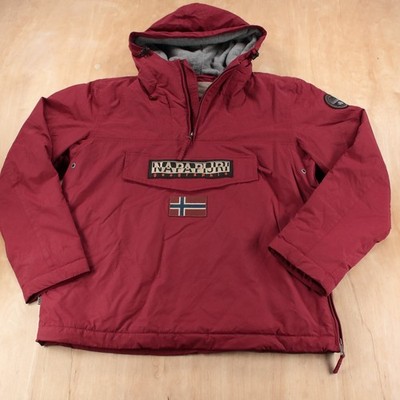 NAPAPIJRI Geographic fleece lined pullover anorak jacket parka LARGE tag