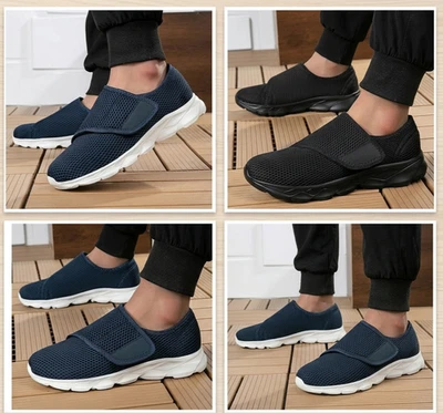 Herren Walkingschuhe Damen Extra Weit Sportschuhe mit Klettverschluss Turnschuhe - Bild 1 von 4