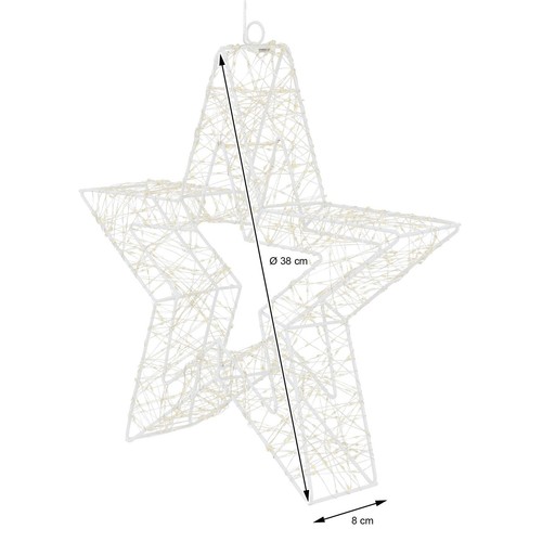 Estrella navidad colgante con 960 LEDs plateado copo nieve decoración navideña - Imagen 7 de 9