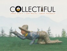BRITAINS - VINTAGE LEAD FIGURE - COWBOY CRAWLING FIRING PISTOL 838