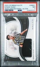 2023-24 PANINI IMMACULATE COLL HERALDED MATERIALS #HMKY KENAN YILDIZ 32/49 PSA 7