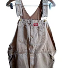Vintage Dickies Overalls Khaki Brown 36x34 Relaxed Fit Workwear 1990's Mexico