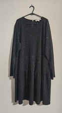 Michael Kors Plus Size Embellished Drop-Waist dress Black Zip-up Gold dots 1X