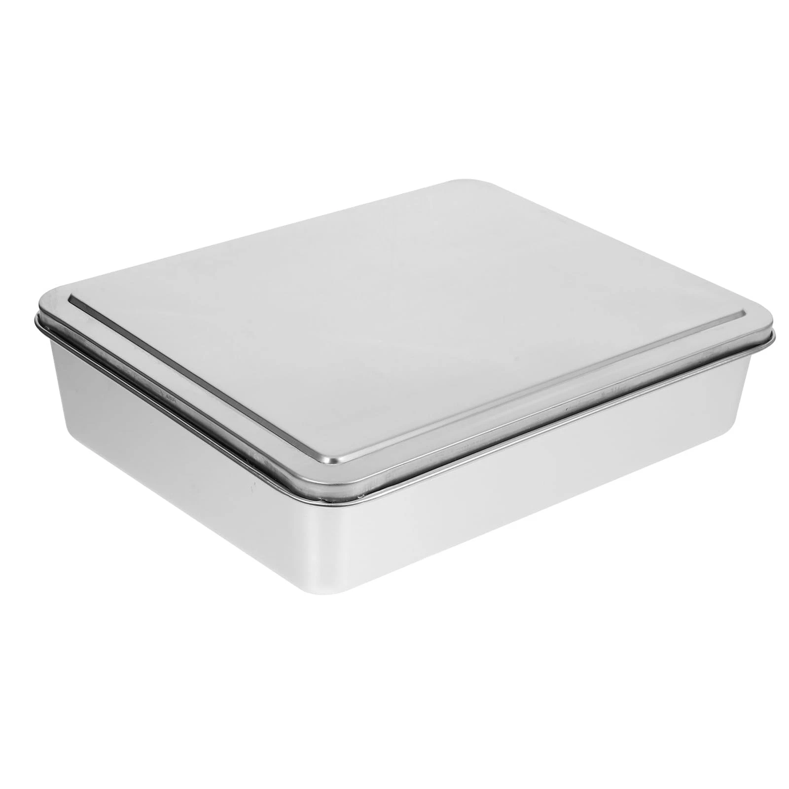 Stainless Steel Cake Pan 9x11'' with Lid: Covered Baking Pan for Cakes Browni...