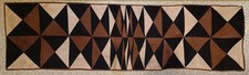 Vintage Scarf Approximately 11" X 42" Brown and Black Triangle Abstract Design