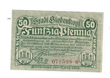 Notgeld Biedenkopf - Stadt Biedenkopf - 50 Pfennig - 1920 - Verkehrsausgabe