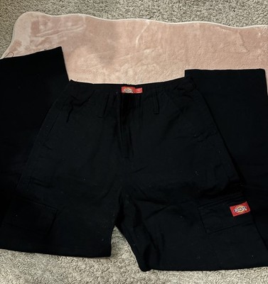 Dickies Black Men's Cargo Pants Canvas 3/26 Regular Fit Straight Leg