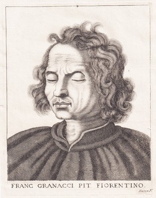 Francesco Granacci Italian painter Maler Renaissance Portrait Kupferstich 1650