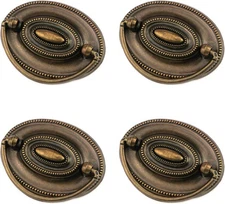 Quluxe 4 Pcs Furniture Dresser Pull Antique Brass Bail Drawer Tone 