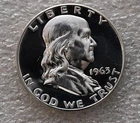 1963-Franklin Proof half Dollar-90% Silver-No Reserve