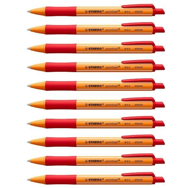 STABILO Pointball - 10 Penne A Sfera - Rossa - Immagine 2