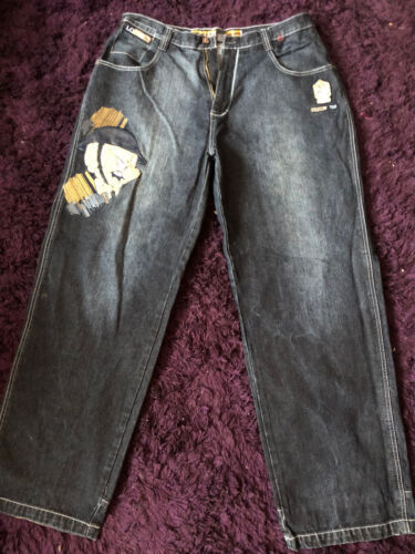 Vintage 2000s Stussy Rough & Rugged Denim Embroidered Jeans