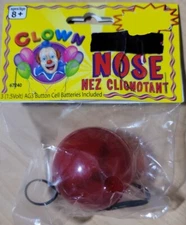 Red 1 ½" Hard Plastic Clown Nose Circus Halloween Rudolph Reindeer