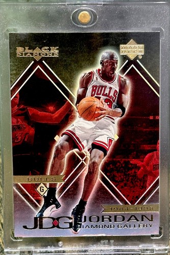 Michael Jordan Card REFRACTOR RAINBOW HOLO FOIL RARE INSERT BULLS JERSEY #23 - Picture 6 of 15