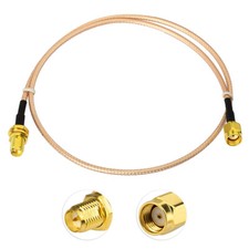 2-Pack RP-SMA Male to RP-SMA Female Bulkhead Mount RG316 WiFi Antenna Coax Cable