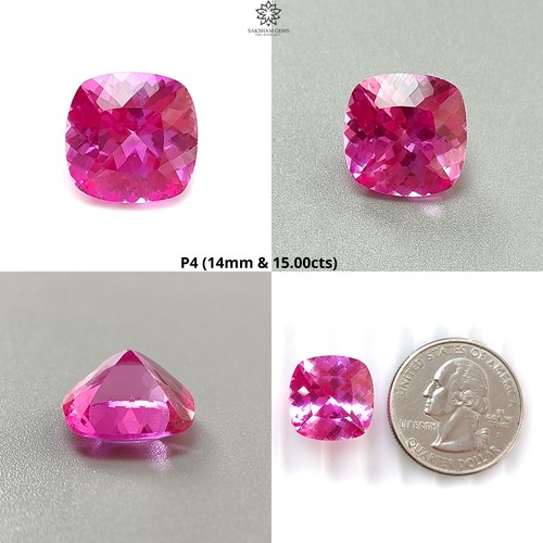Cojín de piedras preciosas sintéticas hechas por el hombre multicolor con forma corte facetado 1 pieza para joyería - Imagen 17 de 21