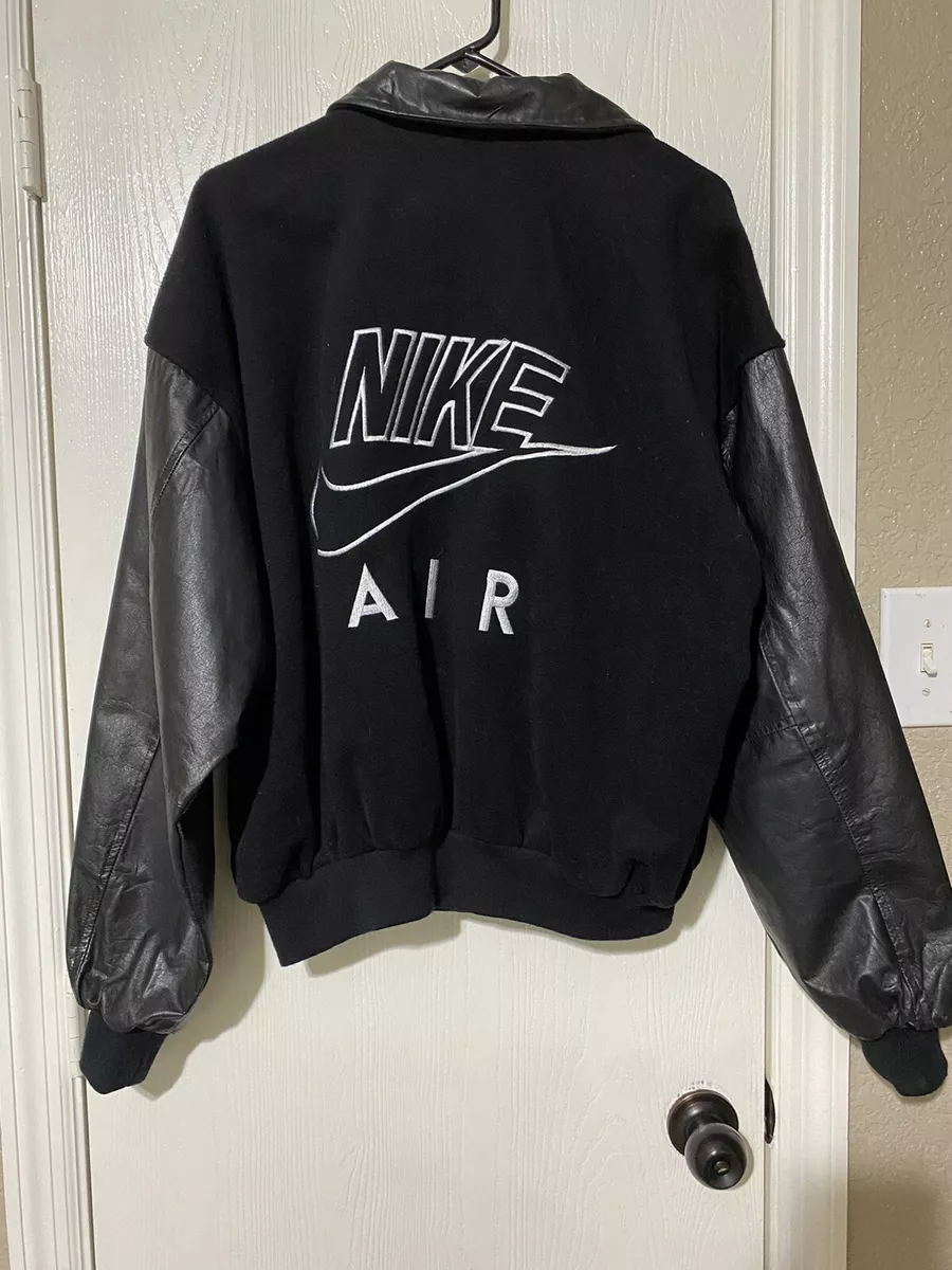 Vintage nike leather clearance jacket