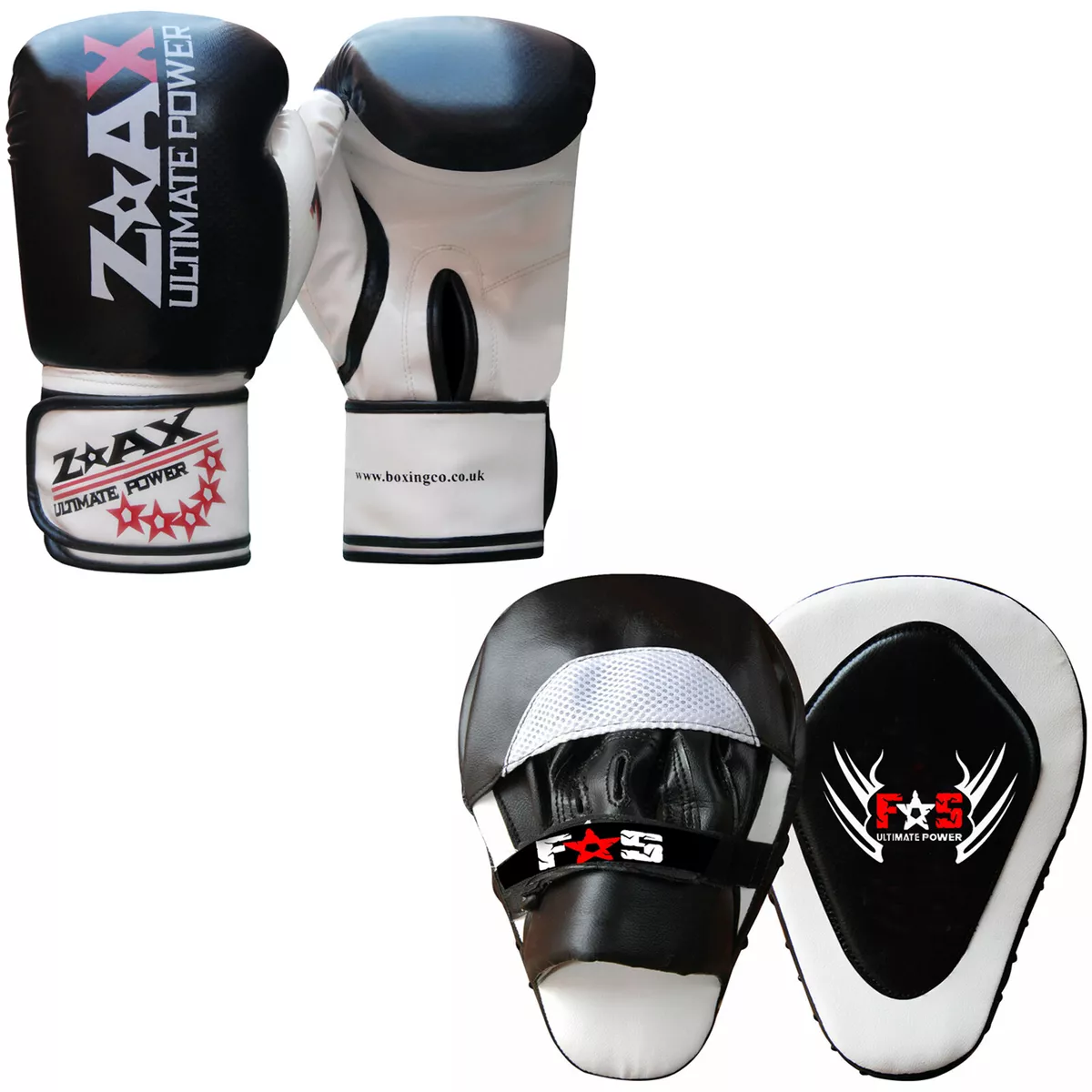 Junior Kids Boxing Gloves And Focus Pads Set Training Sparring Punching 4 6 8 OZ