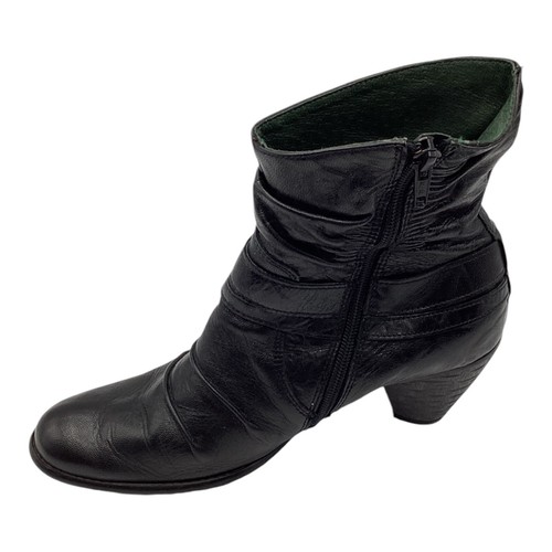 Karston Womens Black Leather Mid Heel Winter Shoes Ankle Boots Size UK 5.5 Used - Picture 5 of 11