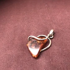 Sterling Silver Natural Free Form Amber Pendant