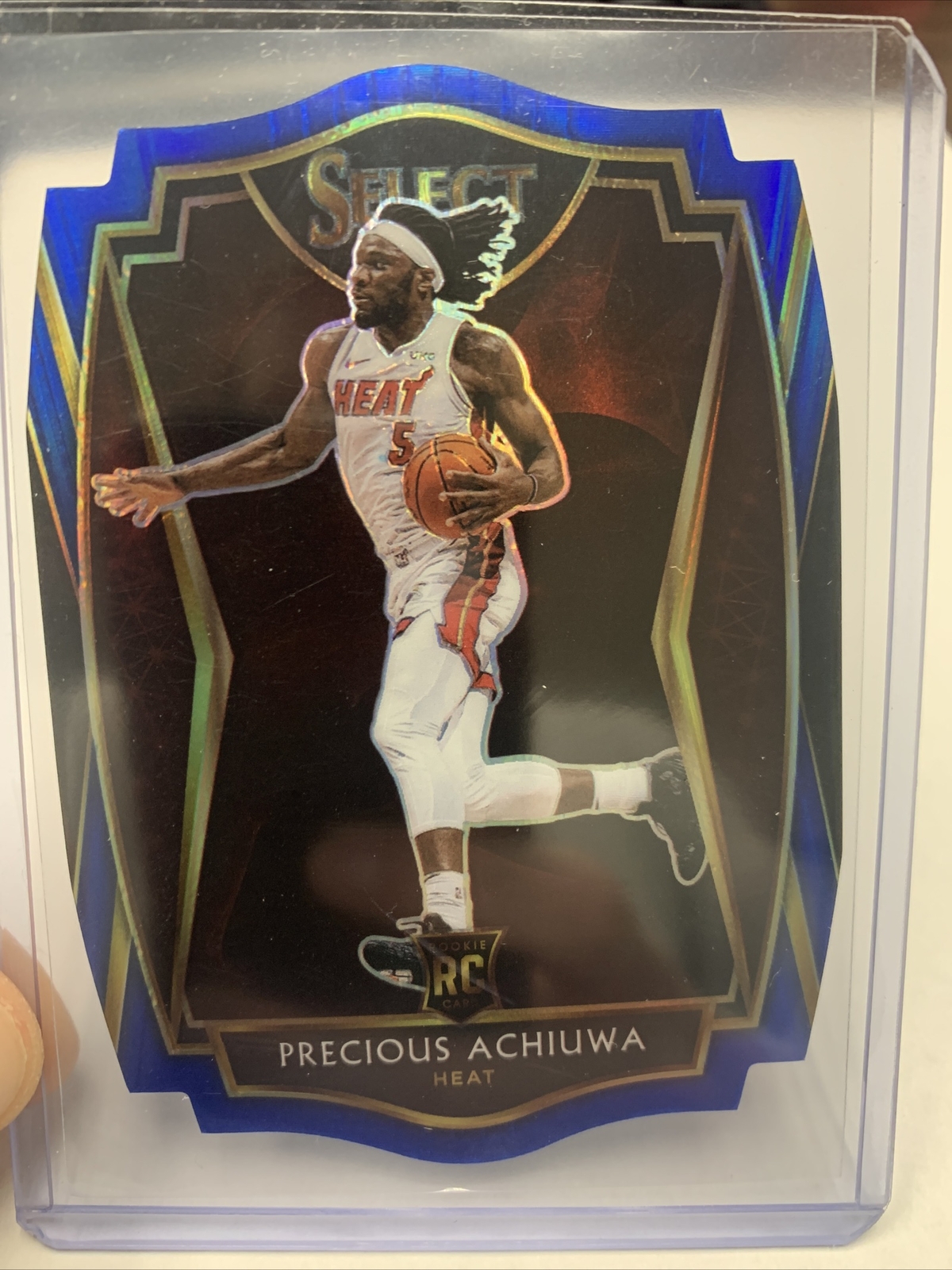 2020-21 Select Precious Achiuwa Premier Level Die-Cut Blue Prizm RC #95/249