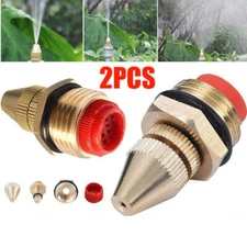 Brass Misting Nozzle Water Mister Sprinkler Head Garden Irrigation System 2pcs