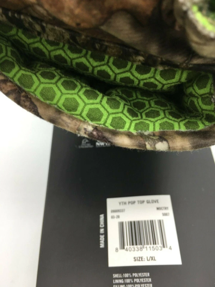 Mossy Oak Heat Retention Non-Slip Palm Pop-Top Magnetic Gloves Youth LG/XL NEW - Image 4 of 4