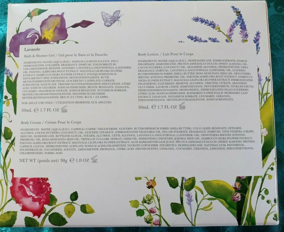 CRABTREE & EVELYN GEL DE BANHO, CREME CORPORAL E LOÇÃO LINDO CONJUNTO DE PRESENTE LAVANDA - Imagem 4 de 4