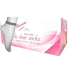 Shucare Disposable Throw Away Ankle socks , Beige Neutral Color x 50 Pairs