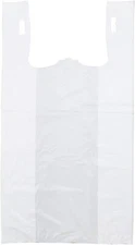 Bags 1/6 Large 21x6.5 x 11.5 T-Shirt Plastic Grocery Shopping Bags Grocery White