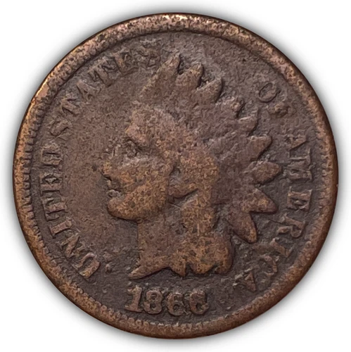 1866 Indian Head Cent Good G Coin #22331