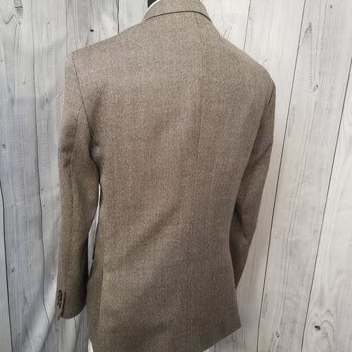 Stafford Unstructured Men Blazer 44r Brown Hopsack Sport Coat Merino Wool Jacket - Picture 12 of 22
