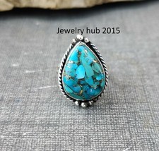 Blue Copper Turquoise Ring 925 Silver Ring Engagement Ring Handmade Item RM44