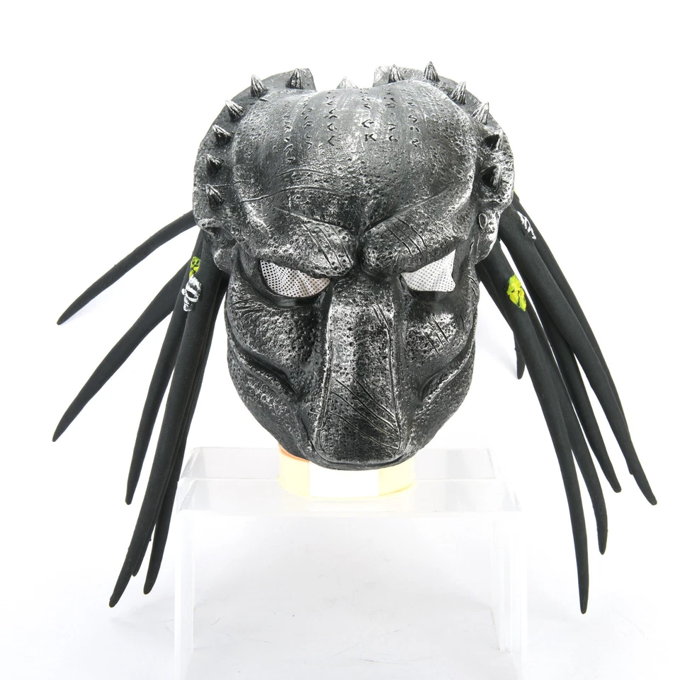 Predator Full Face Latex Mask w/Dreads Hair Costume Helmet Halloween Party Props - Image 2 of 4
