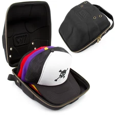 CM Hat Travel Case for 3 Baseball Caps - Portable Hat Case Carrier Hats Storage