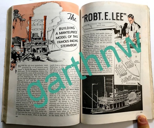 ROBERT E LEE STEAMSHIP 1937 MODEL PLAN + CHICHEN ITZA COLOR ARTWORK PICTORIAL - 第 1/5 張圖片