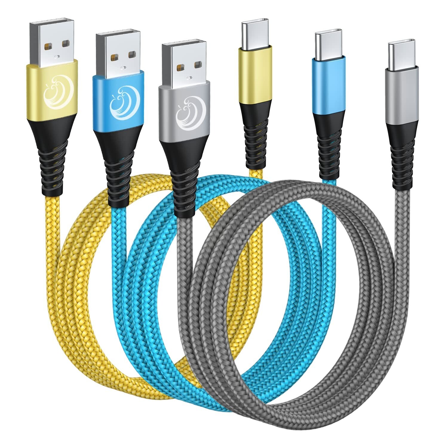 10FT USB C Cable 3Pack Fast Charging Nylon Braided Long Type C Charger Cable-image