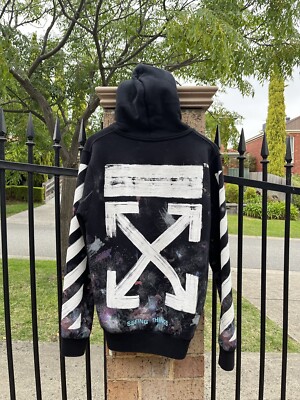 Off White Galaxy Brushed Zip Up Hoodie SS21 Small Rare Mens Jacket